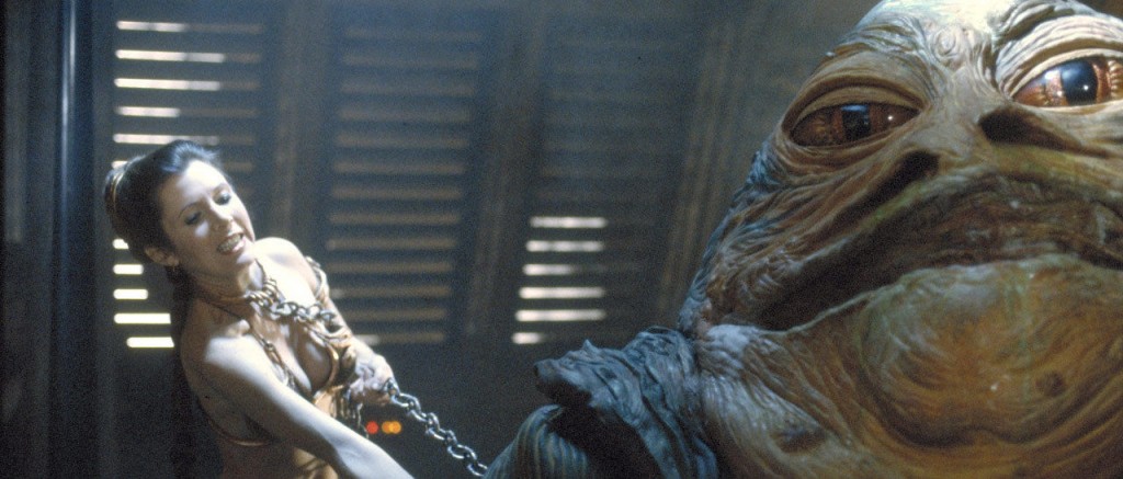 Den lettere utrivelige Jabba the Hutt går en mørk fremtid i møte etter å ha terget på seg prinsesse Leia. (Foto: Lucasfilm Ltd.)